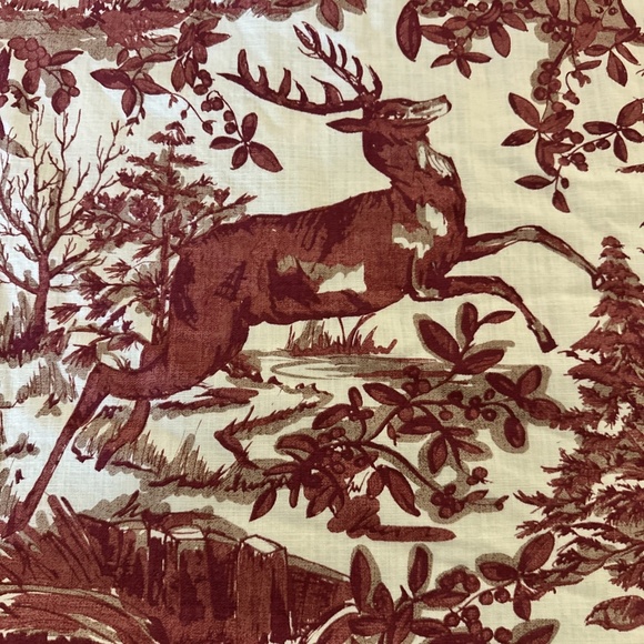 Pottery Barn Deer Toile Pillow Cover 24x24 Reversible - Picture 3 of 10